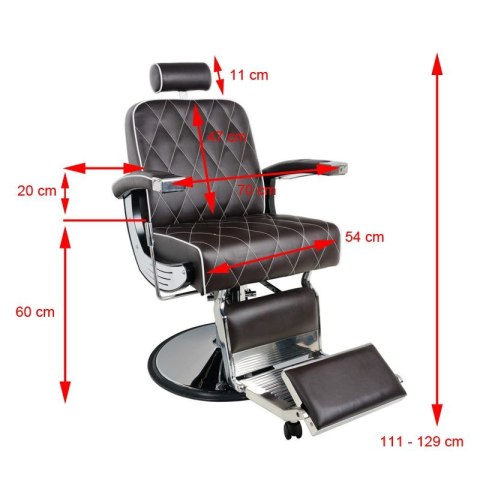 Gabbiano fotel barberski Imperial brązowy Gabbiano fotel barberski Imperial brązowy