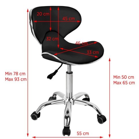 Gabbiano taboret kosmetyczny Q-4599 czarny Gabbiano taboret kosmetyczny Q-4599 czarny