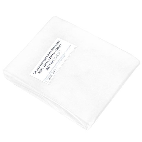 Jednorazowe chusty zabiegowe perforowane 100 szt. 15 x 20 cm białe Jednorazowe chusty zabiegowe perforowane 100 szt. 15 x 20 cm białe