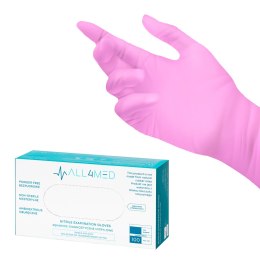 All4med jednorazowe rękawice diagnostyczne nitrylowe różowe S