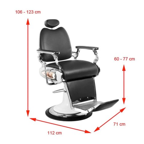 Gabbiano fotel barberski Moto Style czarny Gabbiano fotel barberski Moto Style czarny