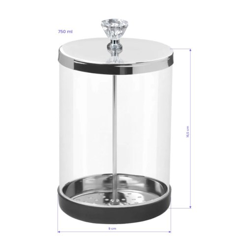 Pojemnik szklany do dezynfekcji narzędzi 750 ml Pojemnik szklany do dezynfekcji narzędzi 750 ml