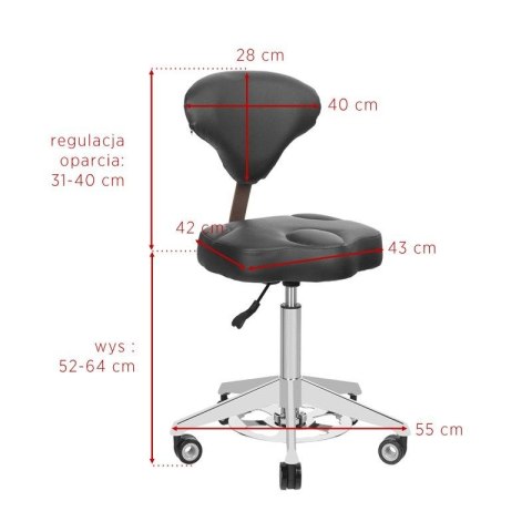 Taboret kosmetyczny Azzurro 156-F bump-up biały Taboret kosmetyczny Azzurro 156-F bump-up biały