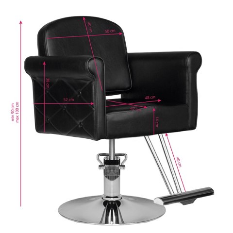 Hair System fotel fryzjerski HS69 czarny Hair System fotel fryzjerski HS69 czarny