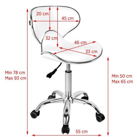 Gabbiano taboret kosmetyczny Q-4599 biały Gabbiano taboret kosmetyczny Q-4599 biały