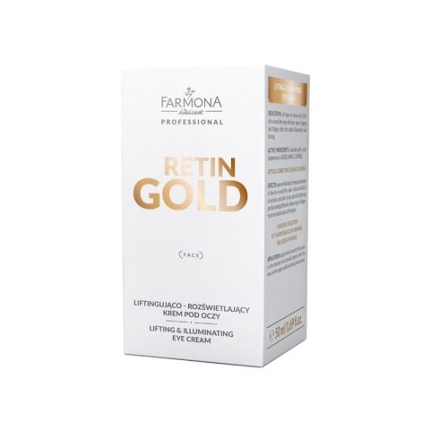 Farmona retin gold liftingujaco-rozświetlający krem pod oczy 50 ml Farmona retin gold liftingujaco-rozświetlający krem pod oczy 50 ml