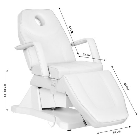 Sillon fotel kosmetyczny elektryczny Soft 1 siln. biały Sillon fotel kosmetyczny elektryczny Soft 1 siln. biały