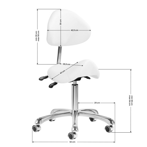 Taboret kosmetyczny 1004 Giovanni biały Taboret kosmetyczny 1004 Giovanni biały