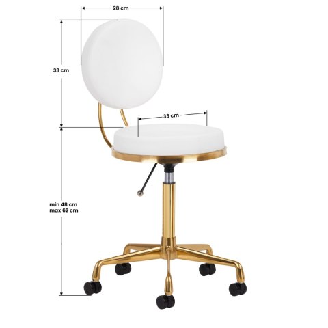 Taboret kosmetyczny H5 złoto biały Taboret kosmetyczny H5 złoto biały