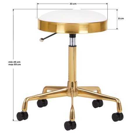 Taboret kosmetyczny H7 złoty biały Taboret kosmetyczny H7 złoty biały