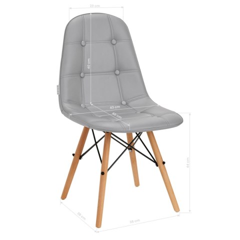 4Rico Krzesło skandynawskie QS-185 eco skóra szare 4Rico Krzesło skandynawskie QS-185 eco skóra szare