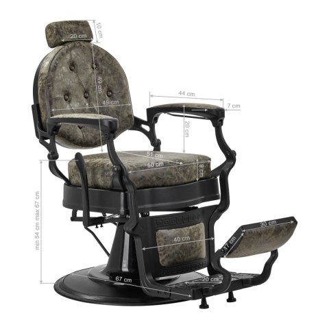 Gabbiano fotel barberski President Old Leather Zielony Gabbiano fotel barberski President Old Leather Zielony