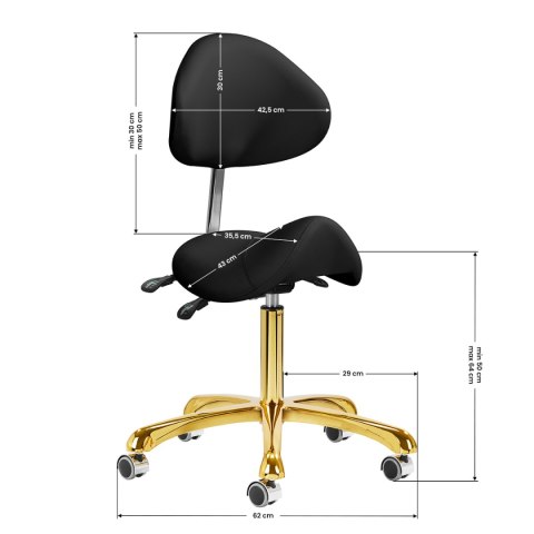 Taboret kosmetyczny 1004 Giovanni złoto czarny Taboret kosmetyczny 1004 Giovanni złoto czarny