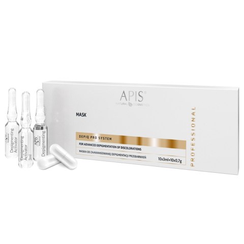 APIS DEPIQ PRO SYSTEM Maska do zaawansowanej depigmentacji przebarwień, 10x3ml + 10x0,7g APIS DEPIQ PRO SYSTEM Maska do zaawansowanej depigmentacji przebarwień, 10x3ml + 10x0,7g