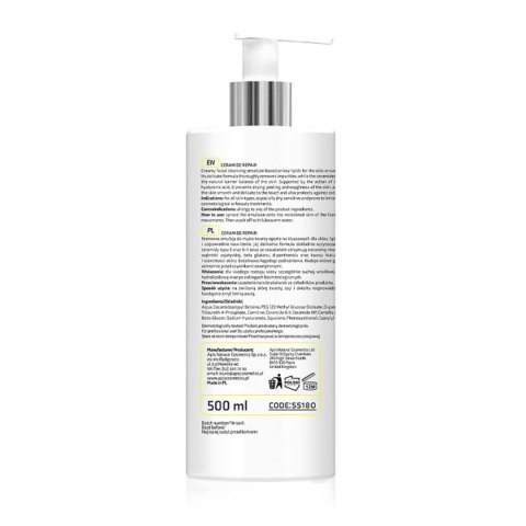 Apis CERAMIDE REPAIR Łagodna emulsja do mycia twarzy z ceramidami i beta glukanem 500 ml Apis CERAMIDE REPAIR Łagodna emulsja do mycia twarzy z ceramidami i beta glukanem 500 ml