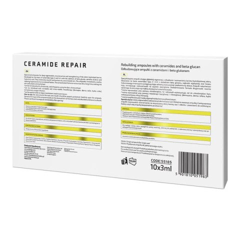Apis CERAMIDE REPAIR Odbudowujące ampułki z ceramidami i beta glukanemi 10 x 3 ml Apis CERAMIDE REPAIR Odbudowujące ampułki z ceramidami i beta glukanemi 10 x 3 ml
