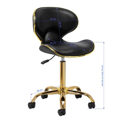 Gabbiano taboret kosmetyczny Q-4599G czarny Gabbiano taboret kosmetyczny Q-4599G czarny