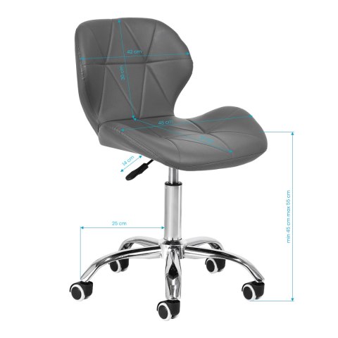 Taboret kosmetyczny QS-06 szary Taboret kosmetyczny QS-06 szary
