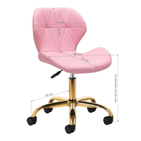 Taboret kosmetyczny QS-06G złoto różowy Taboret kosmetyczny QS-06G złoto różowy