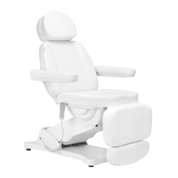 Elektryczny fotel kosmetyczny SILLON CLASSIC 3 silniki z podgrzewaniem second edition biały