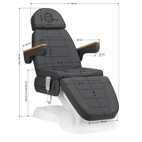 Fotel kosmetyczny elektryczny SILLON Lux 273b 3sil. 2 gat. szary Fotel kosmetyczny elektryczny SILLON Lux 273b 3sil. 2 gat. szary