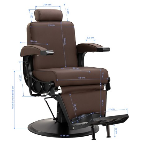 Gabbiano fotel barberski Continental brązowy Gabbiano fotel barberski Continental brązowy