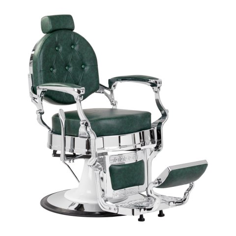 Gabbiano fotel barberski President Zielony z chromowaną ramą Gabbiano fotel barberski President Zielony z chromowaną ramą