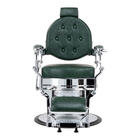 Gabbiano fotel barberski President Zielony z chromowaną ramą Gabbiano fotel barberski President Zielony z chromowaną ramą