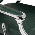 Gabbiano fotel barberski President Zielony z chromowaną ramą