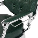 Gabbiano fotel barberski President Zielony z chromowaną ramą