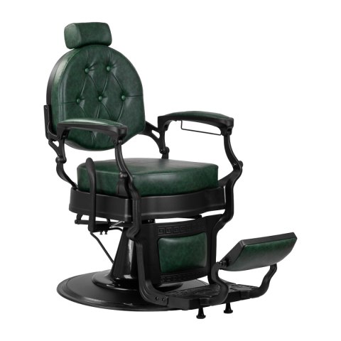 Gabbiano fotel barberski President zielony z czarną ramą Gabbiano fotel barberski President zielony z czarną ramą