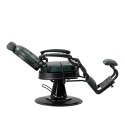 Gabbiano fotel barberski President zielony z czarną ramą