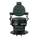 Gabbiano fotel barberski President zielony z czarną ramą