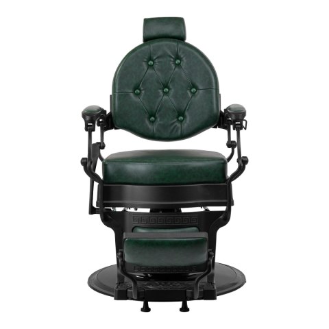 Gabbiano fotel barberski President zielony z czarną ramą Gabbiano fotel barberski President zielony z czarną ramą