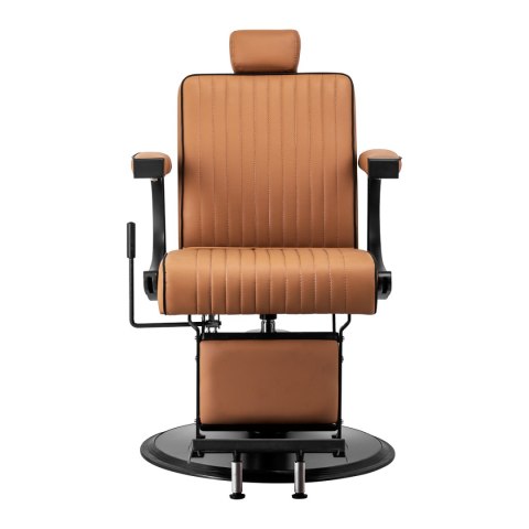Gabbiano fotel barberski Visionerio jasnobrązowy czarna rama Gabbiano fotel barberski Visionerio jasnobrązowy czarna rama