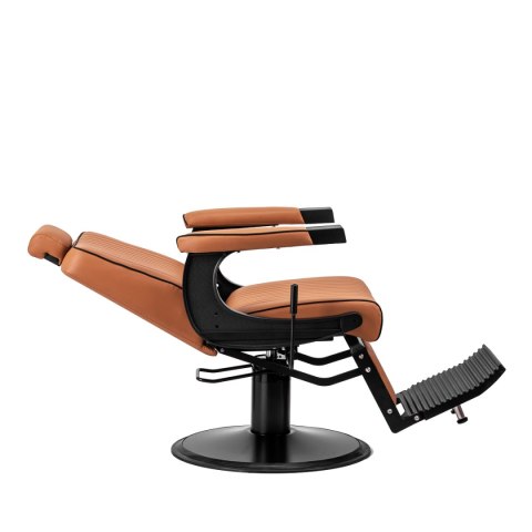 Gabbiano fotel barberski Visionerio jasnobrązowy czarna rama Gabbiano fotel barberski Visionerio jasnobrązowy czarna rama