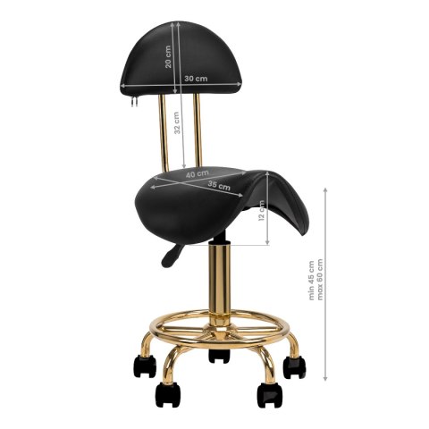 Taboret kosmetyczny 6001-G złoto - czarny 2 gat Taboret kosmetyczny 6001-G złoto - czarny 2 gat