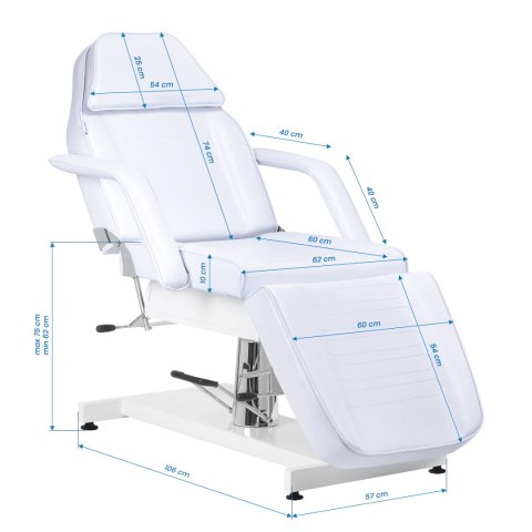 Fotel kosmetyczny Sillon hydrauliczny v2 210 zimna biel Fotel kosmetyczny Sillon hydrauliczny v2 210 zimna biel