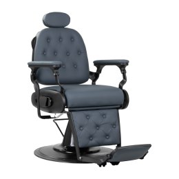 Gabbiano Fotel barberski Francesco grafitowy z czarną szczotkowaną ramą