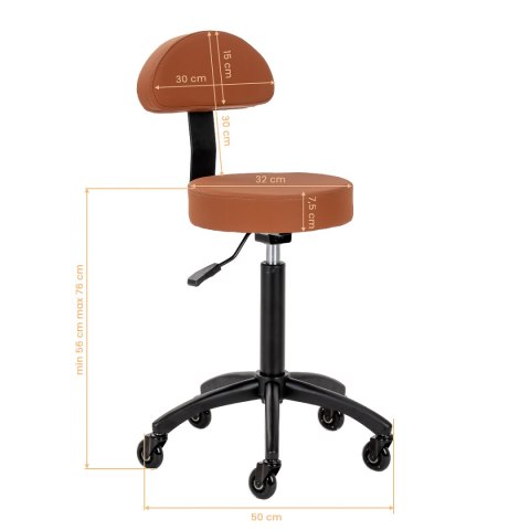 Gabbiano taboret fryzjerski D026 brązowy Gabbiano taboret fryzjerski D026 brązowy