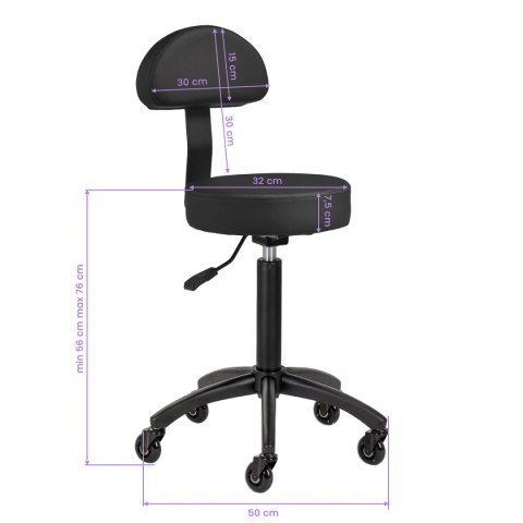 Gabbiano taboret fryzjerski D026 czarny Gabbiano taboret fryzjerski D026 czarny
