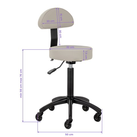 Gabbiano taboret fryzjerski D026 szarobeżowy Gabbiano taboret fryzjerski D026 szarobeżowy