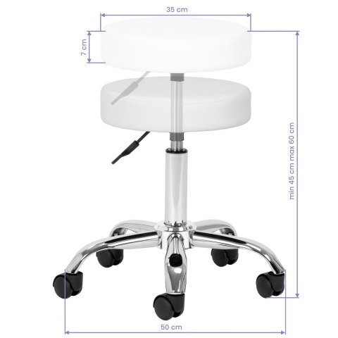 Taboret kosmetyczny AM-310v biały Taboret kosmetyczny AM-310v biały