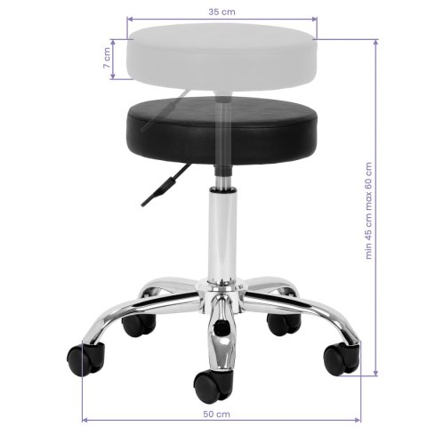 Taboret kosmetyczny AM-310v czarny Taboret kosmetyczny AM-310v czarny
