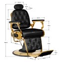 Gabbiano fotel barberski Francesco Gold czarny