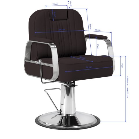 Gabbiano fotel barberski Rufo brązowy