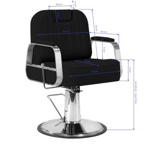 Gabbiano fotel barberski Rufo czarny