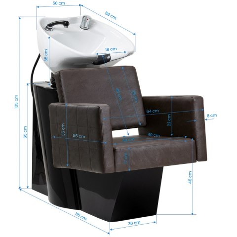 Gabbiano myjnia fryzjerska Ankara brązowa