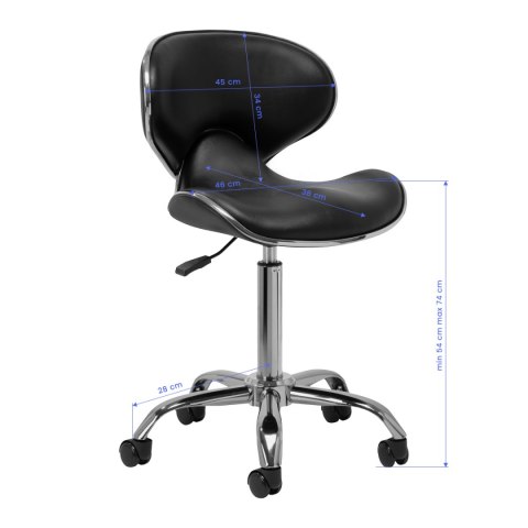 Gabbiano taboret kosmetyczny Q-4599 czarny V2